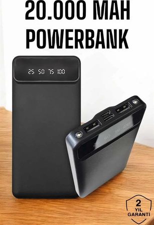 Hobibahçem MEYTDUCZ20MAHPOWERBANK2-BLMY Mey İthalat 20.000 Mah Led Işıklı Lcd Ekran Usb Girişli Type-C Lightning Powerbank Çok Renkli