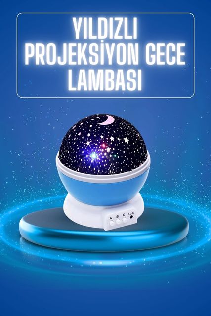 Hobibahçem MEYTDUCZSTARGECELAMBASI2-BLMY Mey İthalat Yıldızlı Gece Lambası Mor Projeksiyon Görünümlü Masa Lambası Renk Değiştirebilen Çok Renkli 08451286