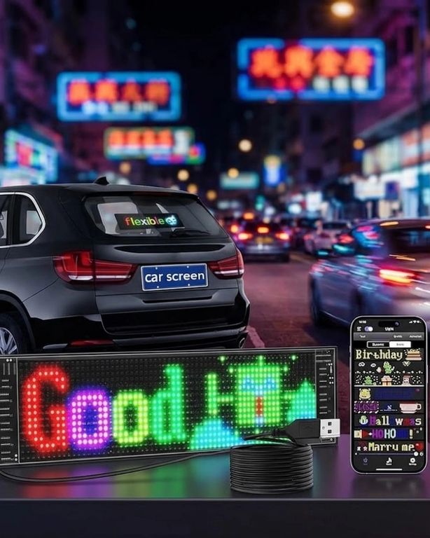 Hobibahçem MEYTDUCZZZ12X60LEDMATRİXPANEL-4-BLMY Mey İthalat Rgb Kayan Yazı Led Panel Telefon Kontrollü Animasyonlu Akıllı Ekran Çok Renkli