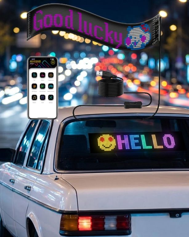 Hobibahçem MEYTDUCZZZ12X60LEDMATRİXPANEL-BLMY Mey İthalat Led Matrix Panel Rgb Yazı Yazma Animasyonlu Telefon Kontrollü Akıllı Ekran Çok Renkli