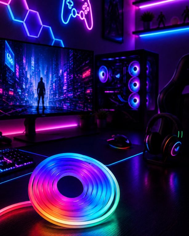 Hobibahçem MEYTDUCZZZ5MTRELEDIŞIK-3-BLMY Mey İthalat Kumandalı Su Geçirmez Rgb Led Şerit Işık Müzik Senkronlu Neon Led Çok Renkli