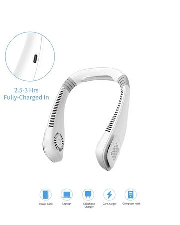 Hobibahçem MEYTDUCZZZBL9BOYUNVANTİLATÖR-4-BLMY Mey İthalat Giyilebilir Sessiz Fan 224G Hafif, Bladeless Güvenli Tasarım, 5 Vitesli Soğutma, Usb Şarjlı Fan