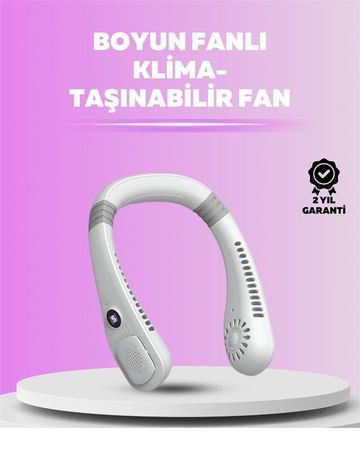 Hobibahçem MEYTDUCZZZBL9BOYUNVANTİLATÖR-BLMY Mey İthalat Giyilebilir Bladeless Boyun Fanı 360 Serinlik, 5 Kademe Rüzgar, Usb Şarjlı Sessiz Mini Klima