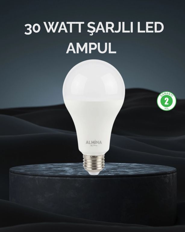 Hobibahçem MEYTDUCZZZDL2030ŞARJLILEDAMPUL-BLMY Mey İthalat Şarjlı Led Ampul 30 Watt Soğuk Beyaz Çok Renkli