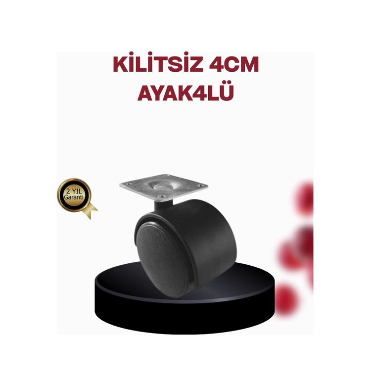 Hobibahçem MEYTDUCZZZKİLİTSİZ4CMAYAK-1-BLMY Mey İthalat 4 Cm Döner Ayak Kilitsiz 4 Adet Mobilya Ve Sehpa Ayağı Çok Renkli