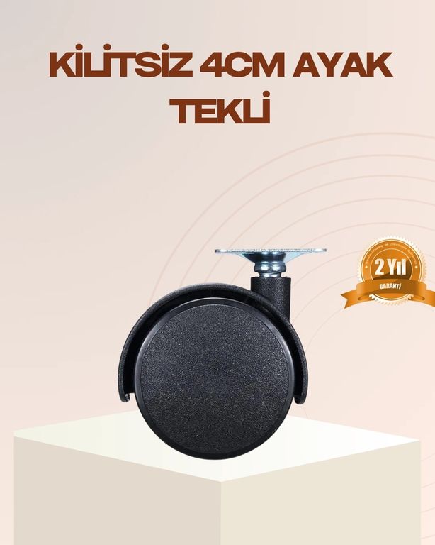 Hobibahçem MEYTDUCZZZKİLİTSİZ4CMAYAKK-BLMY Mey İthalat 4 Cm Kilitsiz Mobilya Ayağı Tekli Kolay Dönen Masa Ve Sehpa Ayağı Çok Renkli