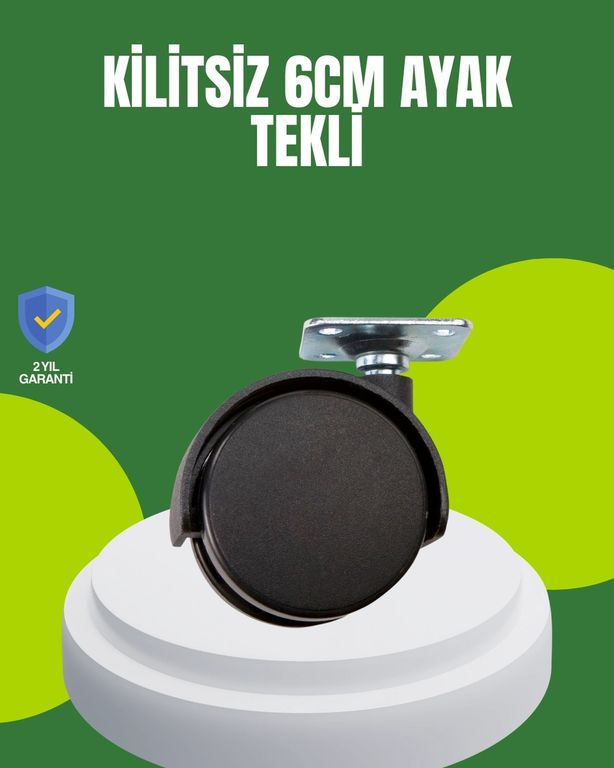 Hobibahçem MEYTDUCZZZKİLİTSİZ6CMAYAKK-1-BLMY Mey İthalat Kilitsiz 6 Cm Tekerlek Ayak Tek Adet Çok Renkli
