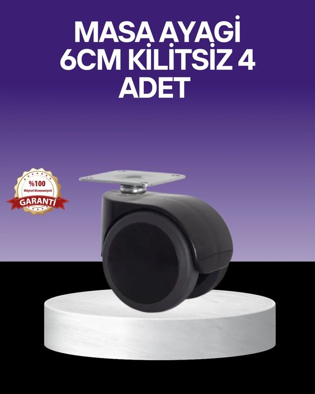 Hobibahçem MEYTDUCZZZMASAAYAĞI6CMKİLİTSİZ-4-BLMY Mey İthalat Çok Amaçlı Kilitsiz Masa Ayağı Tekerleği 6 Cm Çok Renkli