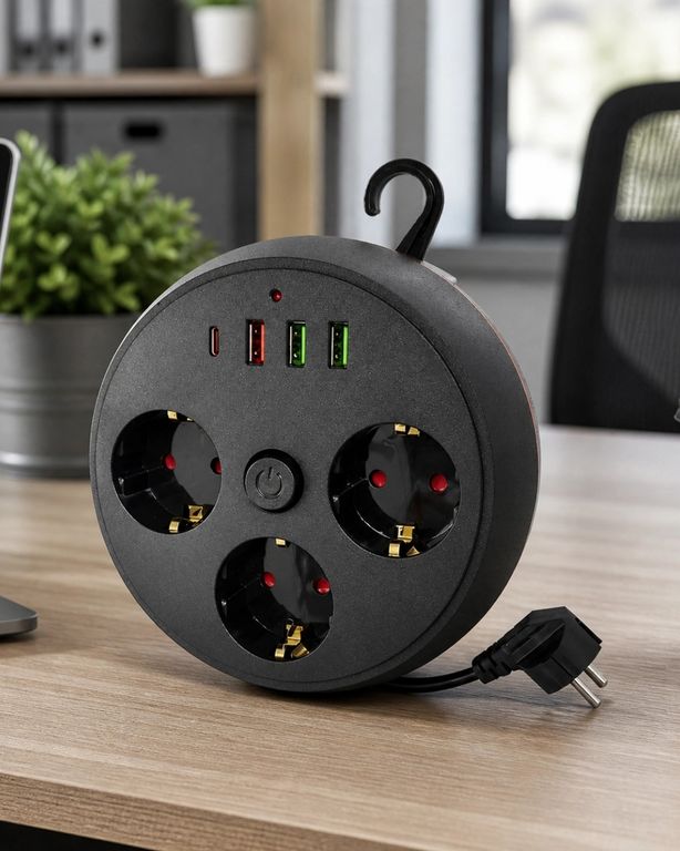 Hobibahçem MEYTDUCZZZSARGILIAKIMKORUMA3395-BLMY Mey İthalat Akım Korumalı Çoklu Priz 3 Priz 3 Usb 1 Type C 2 Metre Kablo Güvenli Şarj 0-2