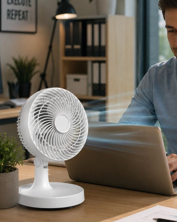 Hobibahçem MEYTDUCZZZSF7733VANTİLATÖR-3-BLMY Mey İthalat Kompakt Mini Fan Otomatik Salınımlı Sessiz Masaüstü Vantilatör