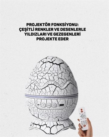 Hobibahçem MEYTDUUCZZZDİNAZORYUMURTA-4-BLMY Mey İthalat Ayarlanabilir Parlaklık Ve Sis Efektli Atmosfer Lambası Çok Renkli