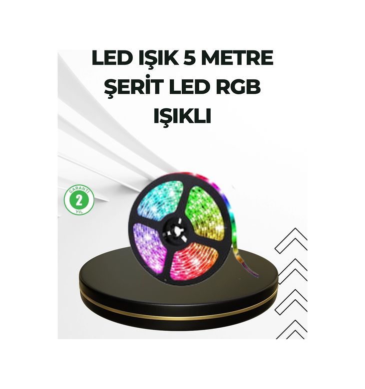 Hobibahçem MEYTDXUCZ5MŞERİTLED-2-BLMY Mey İthalat Dekoratif Kumandalı Şerit Led 5 Metre Çok Renkli