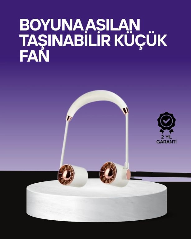 Hobibahçem MEYTDXUCZB135BOYUNVANTİLATÖR-1-BLMY Mey İthalat Boyun Askılı Katlanabilir Fan 1000 Mah Usb Şarjlı Taşınabilir