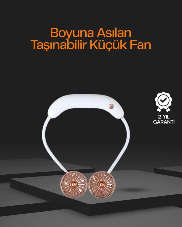 Hobibahçem MEYTDXUCZB135BOYUNVANTİLATÖR-2-BLMY Mey İthalat 5 Kanatlı Sessiz Mini Fan 3 Vitesli Katlanabilir Asılabilir