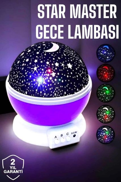Hobibahçem MEYTDXXUCZSTARMASTER-5-BLMY Mey İthalat Çocuklara Özel Yıldızlı Gece Lambası Çok Renkli 85311249