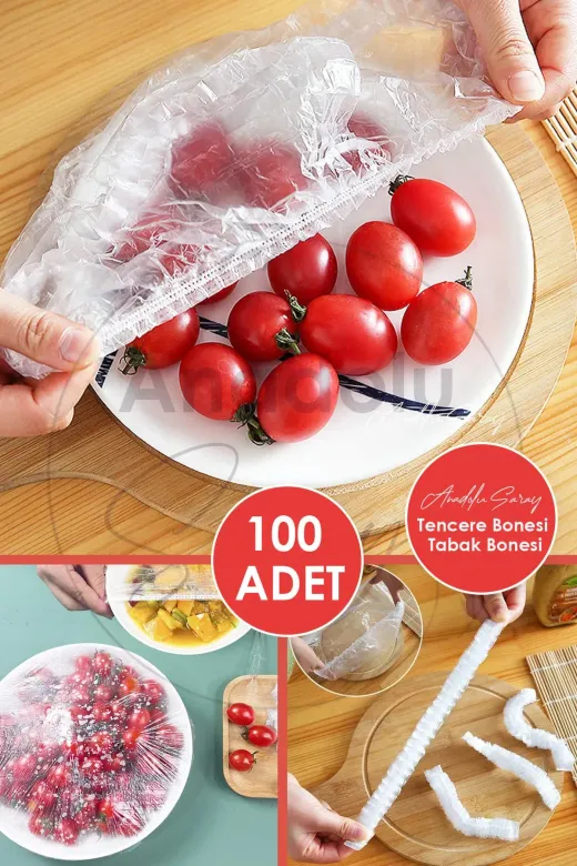 Home TYBWKAW92HTFN1GL32 100Lü Gıda Koruma Ve Saklama Bonesi Tencere Tabak Kase Bone 35 Cm
