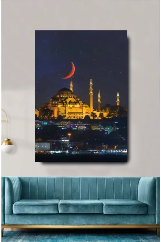 HOMEARTHS CAMİTABLO0003 Istanbul Süleymaniye Cami Dekoratif Duvar Tablosu