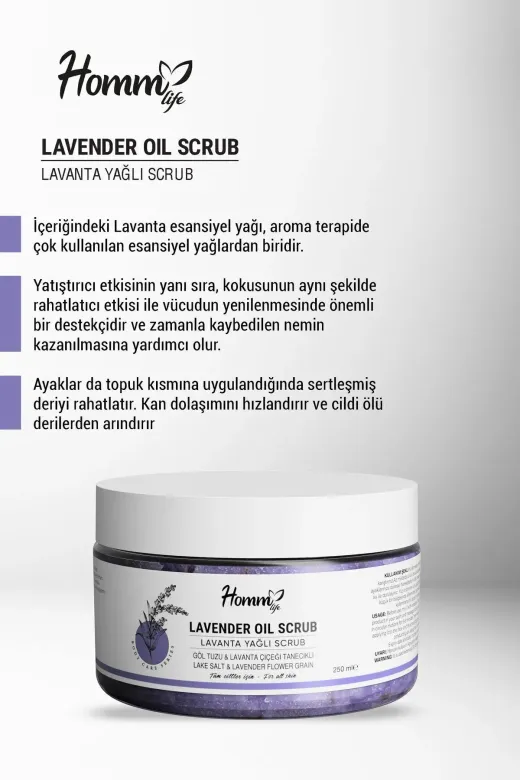 Homm Life TYCBX8O6NN170773206906839 Lavanta Yağlı - Bitki Tanecikli Scrub - 250 Ml