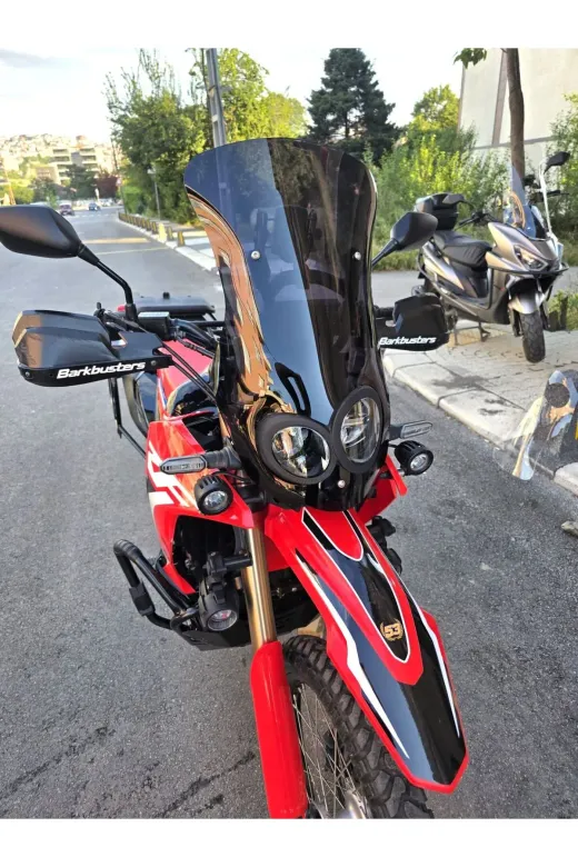 Honda CRF 300 Rally Ön Cam 2017-2026 Model 56cm Şeffaf Renkli 4mm