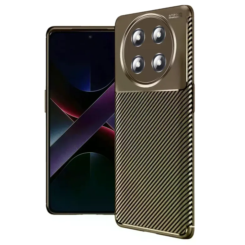 Honor Magic 7 Lite Kılıf Auto Focus Karbon Kapak - Kahverengi