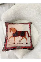 Horse At Desen Dokuma Kumaş Kırlent 45x45