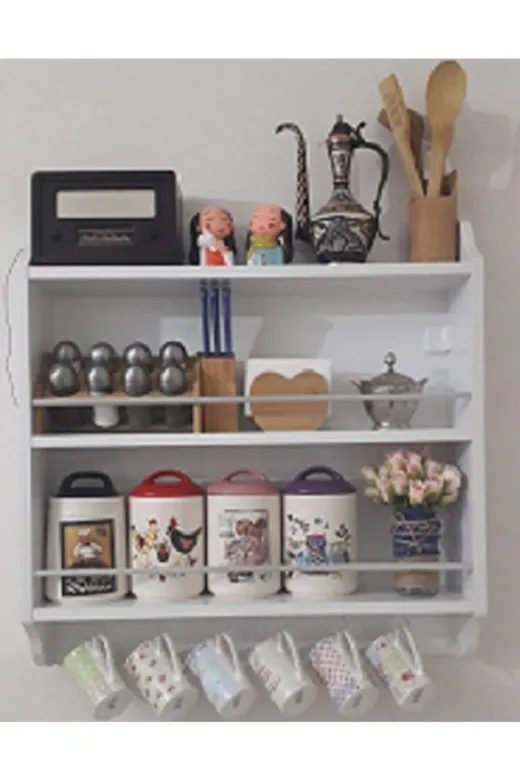 Hotonoğlu 522658 Beyaz Mdf Dekoratif Baharatlık Terek