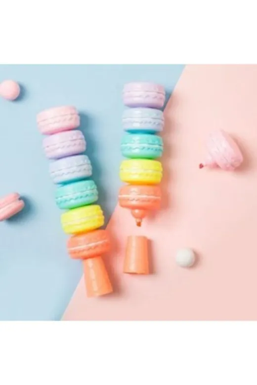 HS unicus MM2009 Mini 6 Adet Macaron Fosforlu Boya Kalemi