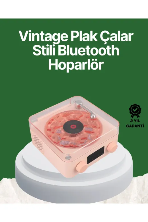 Hsc bilişim klt8912733217377 Vintage Tarz Bluetooth Hoparlör – Gece Işığı Ve Zaman Göstergeli