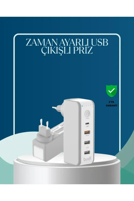 Hsc bilişim klt8912733226232 30W Type C Şarj Cihazı Zamanlayıcılı Çok Portlu Tasarım