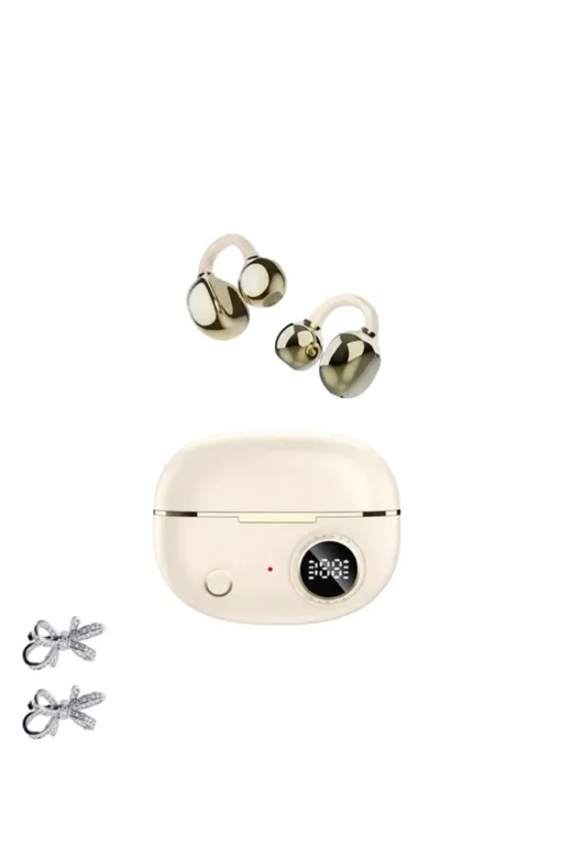 Hsc bilişim klt8912733262155 Kulak Klipsli Bluetooth Kulaklık Kompakt Ve Hafif 2 Kurdele Küpe Hediyeli