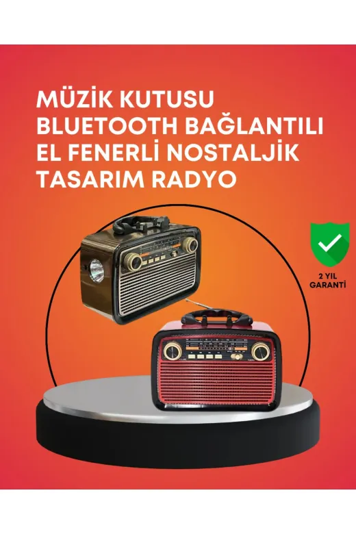 Hsc bilişim klt8912733337723 Nostaljik Radyo Görünümlü Bluetooth Hoparlör – Fm/am Yayın, Kablosuz Bağlantı, Şarj Edilebilir