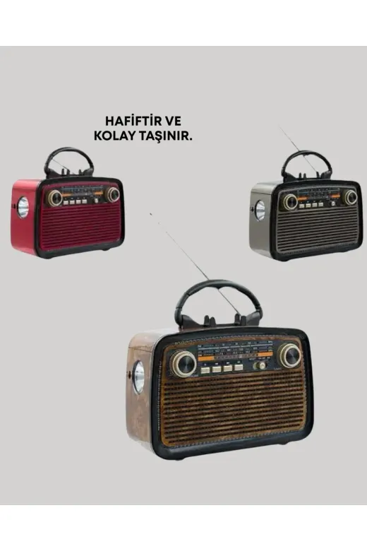 Hsc bilişim klt8912733337723 Nostaljik Radyo Görünümlü Bluetooth Hoparlör – Fm/am Yayın, Kablosuz Bağlantı, Şarj Edilebilir