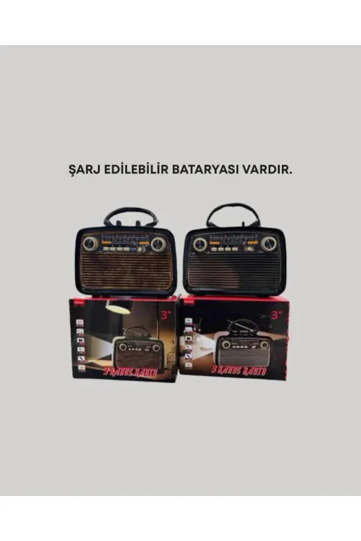 Hsc bilişim klt8912733337723 Nostaljik Radyo Görünümlü Bluetooth Hoparlör – Fm/am Yayın, Kablosuz Bağlantı, Şarj Edilebilir