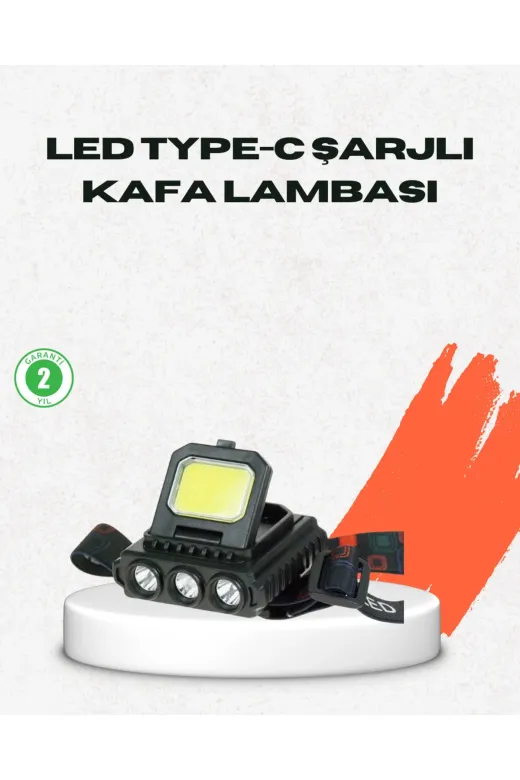 Hsc bilişim klt8912733418309 Usb Şarjlı Kafa Feneri 800 Lumen Ayarlanabilir Cob Ve Xpe Led