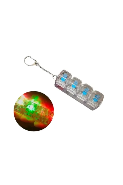 Hsc bilişim klt8912733487534 Mekanik Klavye Anahtarlık Işıklı Stres Giderici Klik Tuş Oyuncağı Renkli Fidget