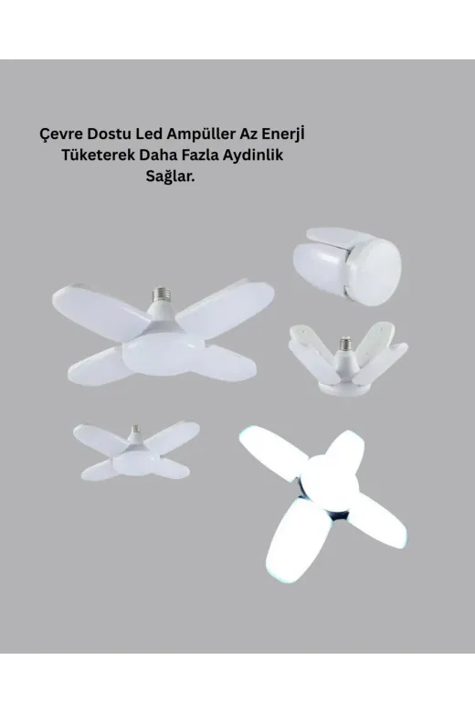 Hsc bilişim klt8912733577563 Tasarruflu Pervane Led Ampül 4 Kollu 60 Watt Geniş Alan Aydınlatma