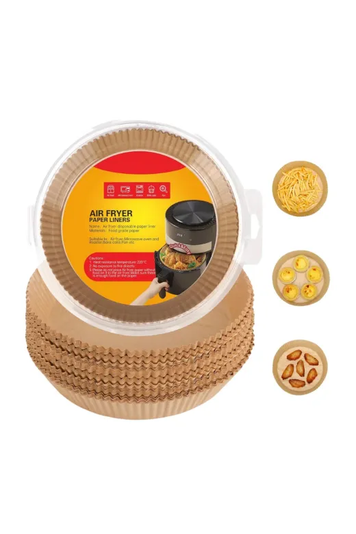 Hsc bilişim klt8912733606133 100 Adet Airfryer Kağıdı Su Geçirmez Yağ Tutmaz Pişirme Altlığı