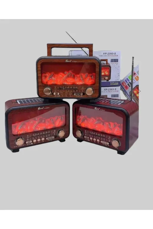 Hsc bilişim klt8912733608083 Şömine Alev Işıklı Solar Bluetooth Hoparlör – 7W Güçlü Ses, Fm Radyo