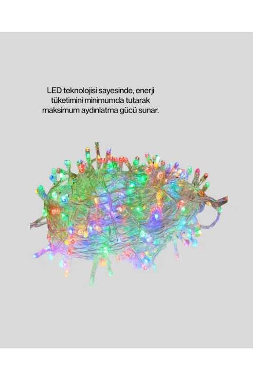Hsc bilişim klt8912733636208 Enerji Tasarruflu Şeffaf Kablo 5 M 50 Led Dekor Işık