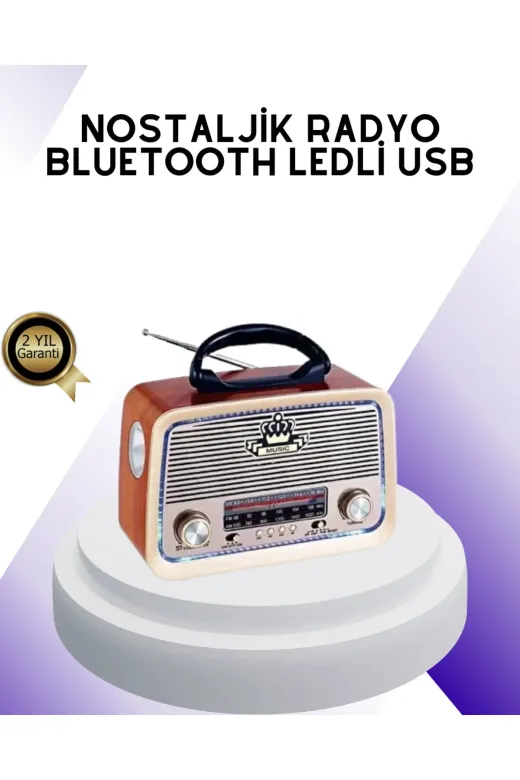 Hsc bilişim klt8912733659719 Nostalji Bluetooth Radyo Fm Am Sw Ahşap Eskitme Tasarım
