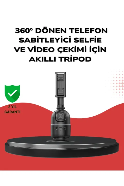 Hsc bilişim klt8912733675801 Telefon Ve Kamera Uyumlu 360° Otomatik Takipli Akıllı Masa Tripodu