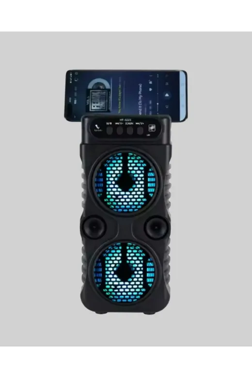 Hsc bilişim klt8912733787245 1200 Mah Şarjlı Led Işıklı Bluetooth Hoparlör – Fm Radyolu, Hafıza Kart Destekli