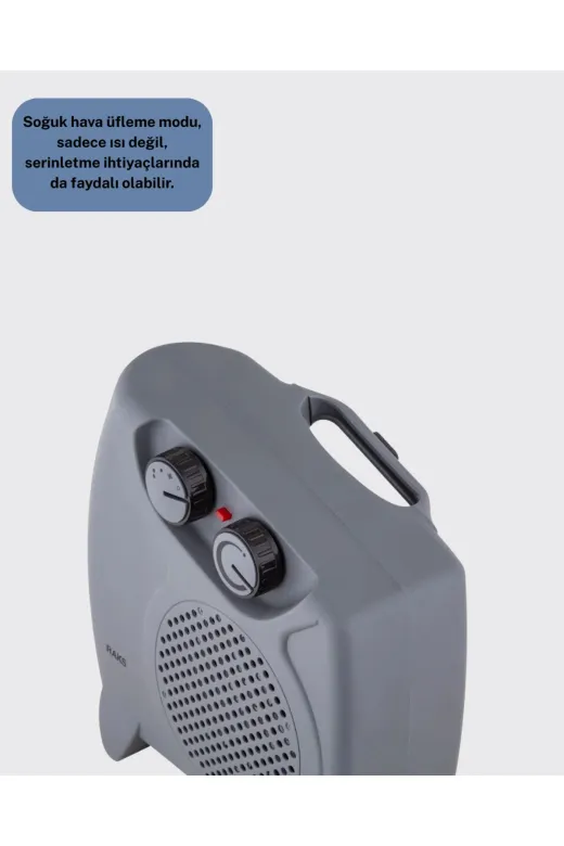 Hsc bilişim klt8912733847291 Fanlı Elektrikli Isıtıcı Termostatlı Güvenli Yanmaz Plastik Gövde