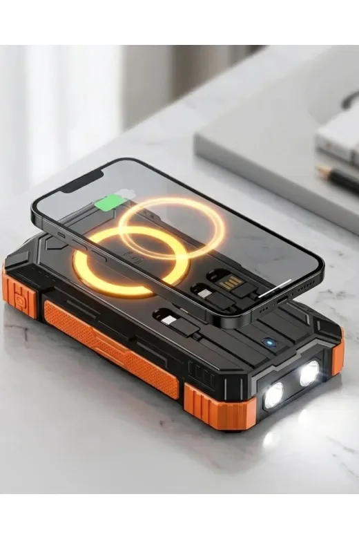 Hsc bilişim klt8912733850536 20000 Mah Powerbank Güneş Enerjili Kablosuz Şarj Hızlı Şarj Taşınabilir Batarya (Kopya)
