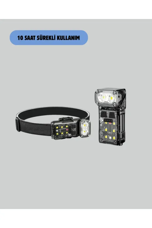 Hsc bilişim klt8912733903959 Şarjlı Led Kafa Lambası Manyetik Klipsli El Sensörlü Çok Fonksiyonlu