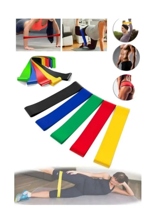 Hsc bilişim klt8912733972849 Pilates Direnç Lastiği Fitness Yoga Ve Evde Spor İçin Çok Amaçlı Bant