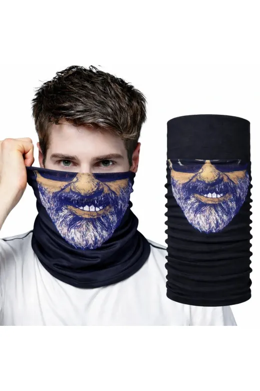 Hsc bilişim mptSM20SM16F085-1 Sakallı Yüz Desenli Baf Buff – Çok Amaçlı Boyunluk Maske 1 No