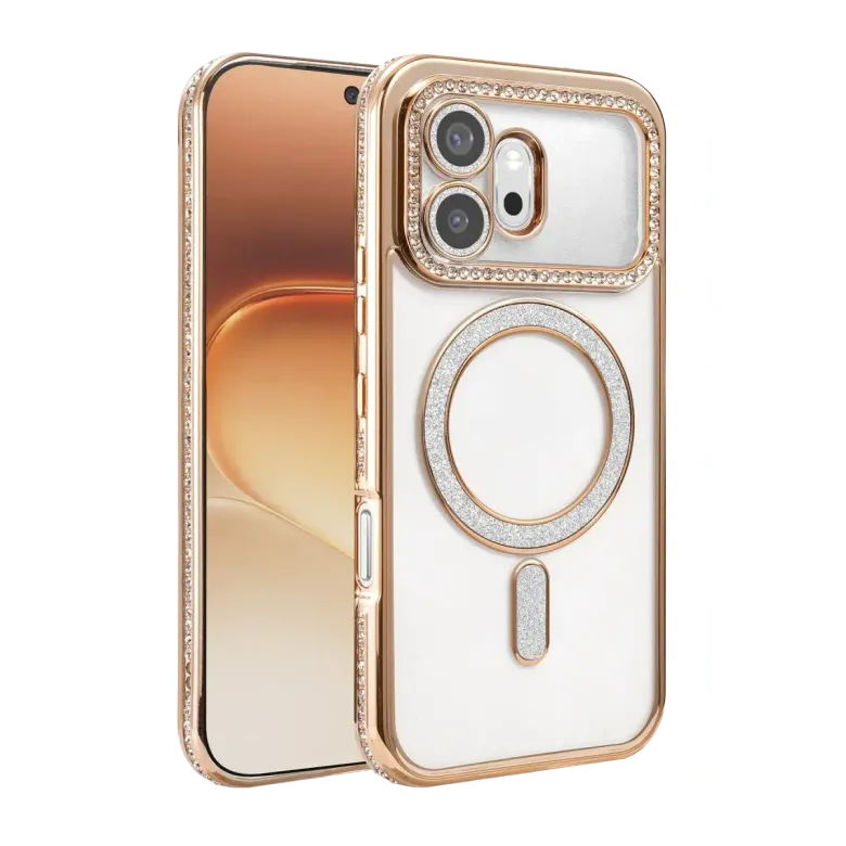 Huawei Honor 600 Joke Simli Magneticsafe Kılıf - Gold