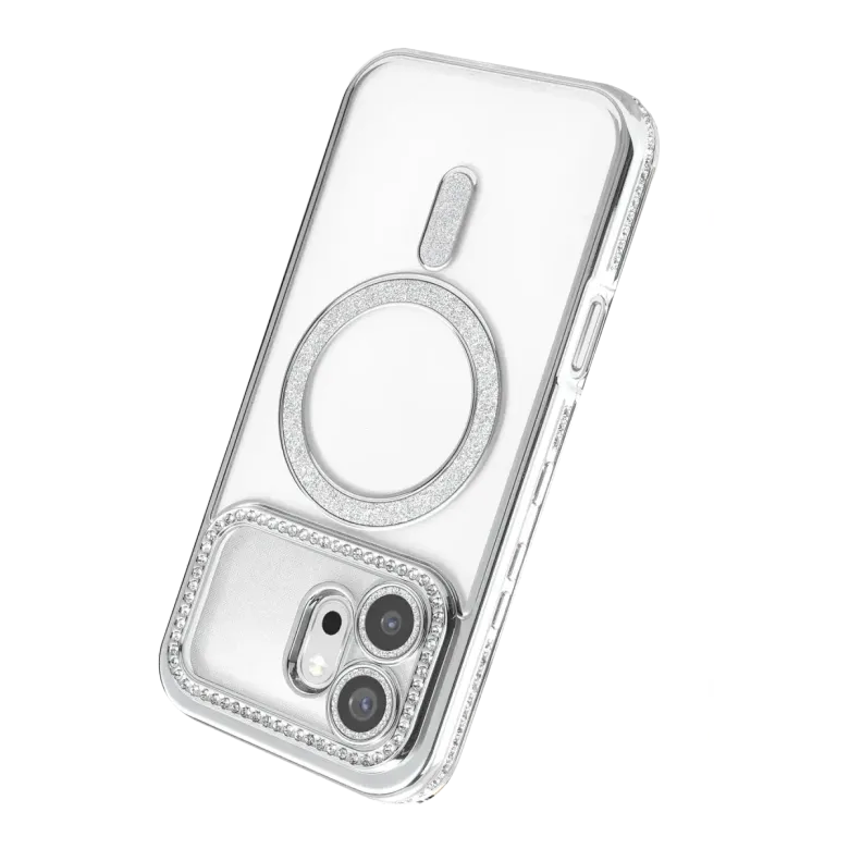 Huawei Honor 600 Joke Simli Magneticsafe Kılıf - Gümüş