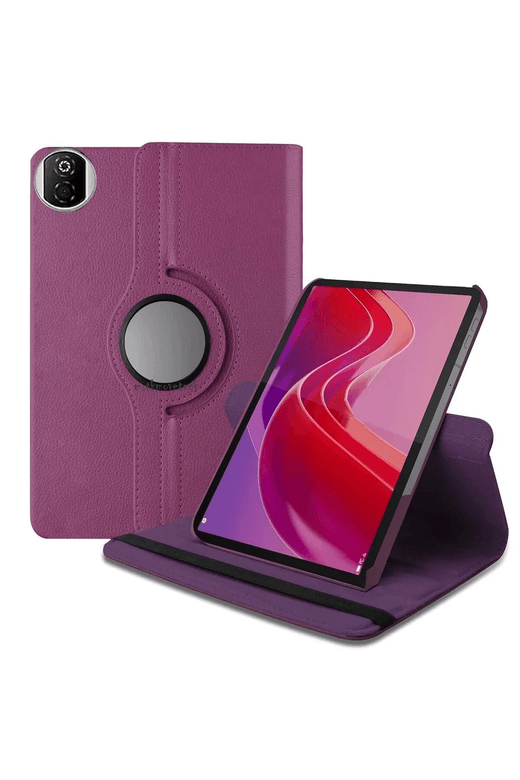 Huawei Honor Pad X7 360 Tablet Deri Kılıf - Mor